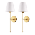 Modern Metal Wall Light With Rechargeable Cordless Design in Gold — Halden Lighting