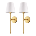 Modern Metal Wall Light With Rechargeable Cordless Design in Gold — Halden Lighting