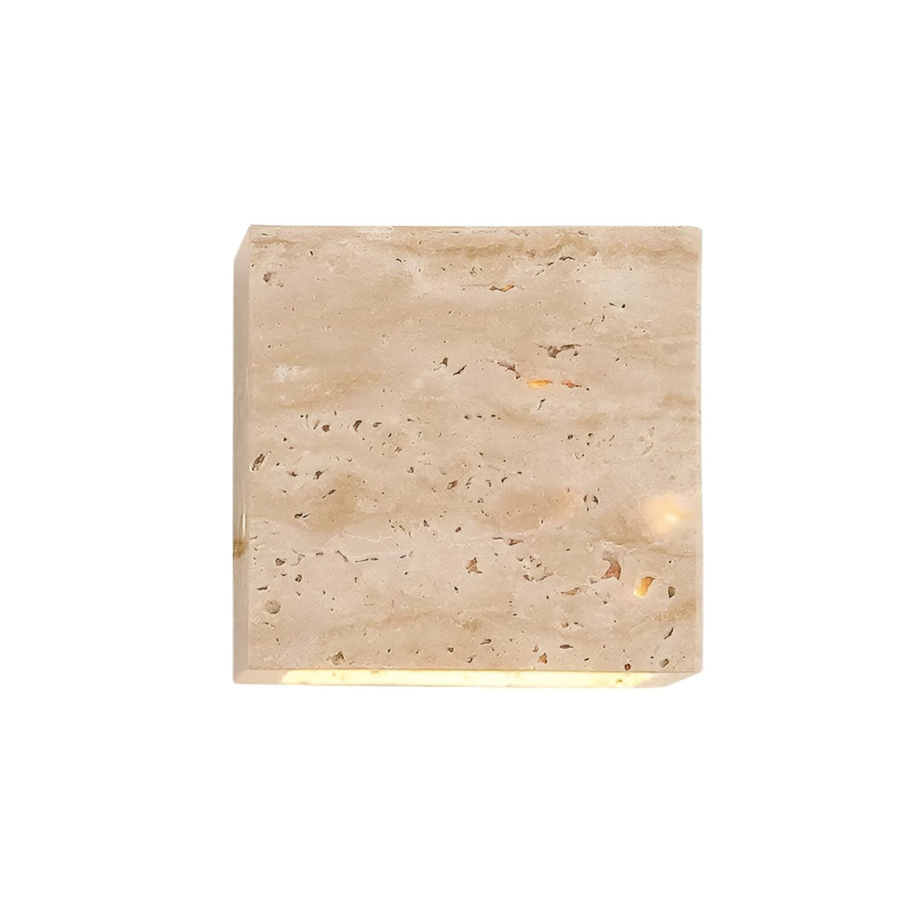 Modern Travertine Stone Wall Light With Warm LED Glow in Warm White — Halden Lighting