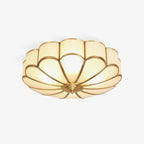Traditional Brass Flush Mount Ceiling Light With Cool Daylight Glow — Halden Lighting