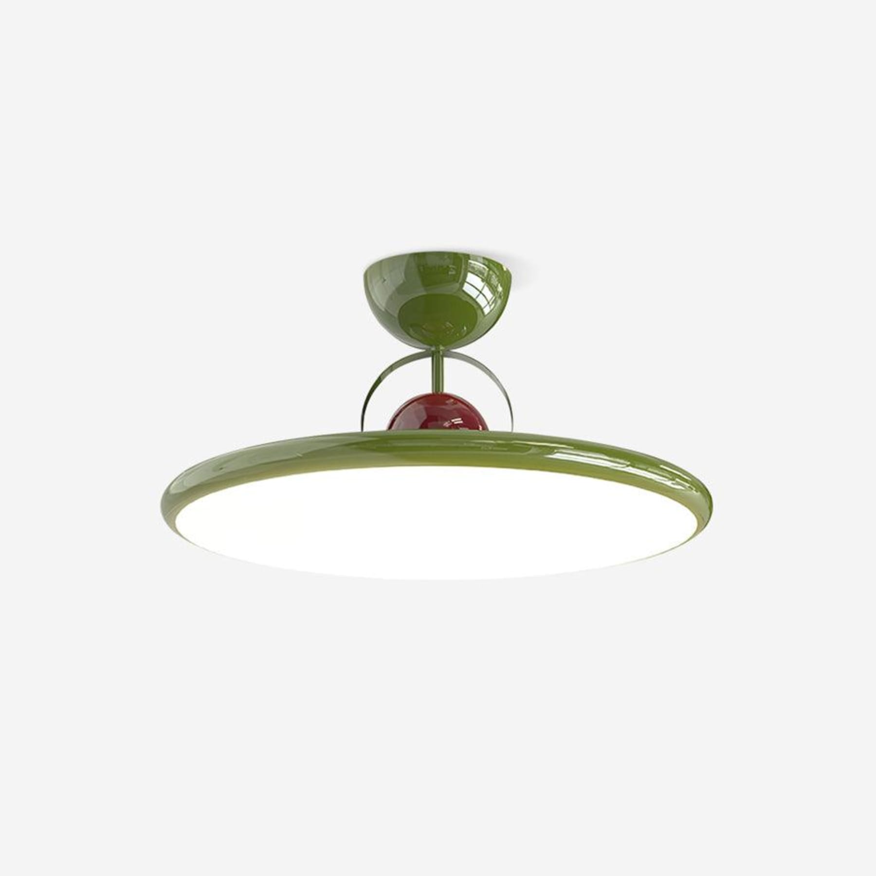 Modern Metal Semi-Flush Ceiling Light With Tri-Colour Dimming — Halden Lighting
