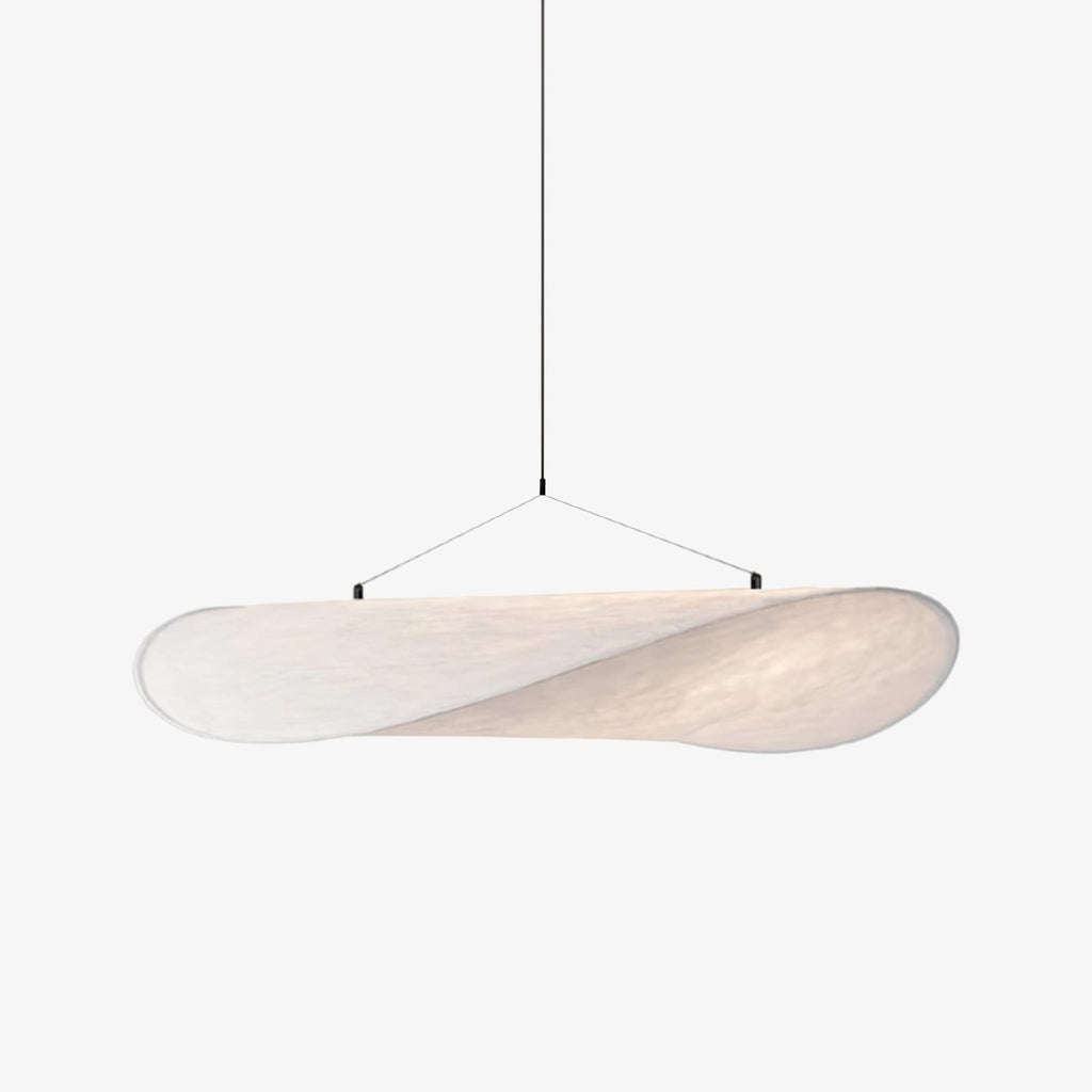 Modern Round Pendant Light With Stepless Dimming in White — Halden Lighting