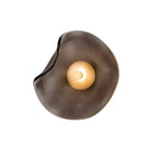 Modern Glass Wall Light With Warm LED Glow in Cognac — Halden Lighting