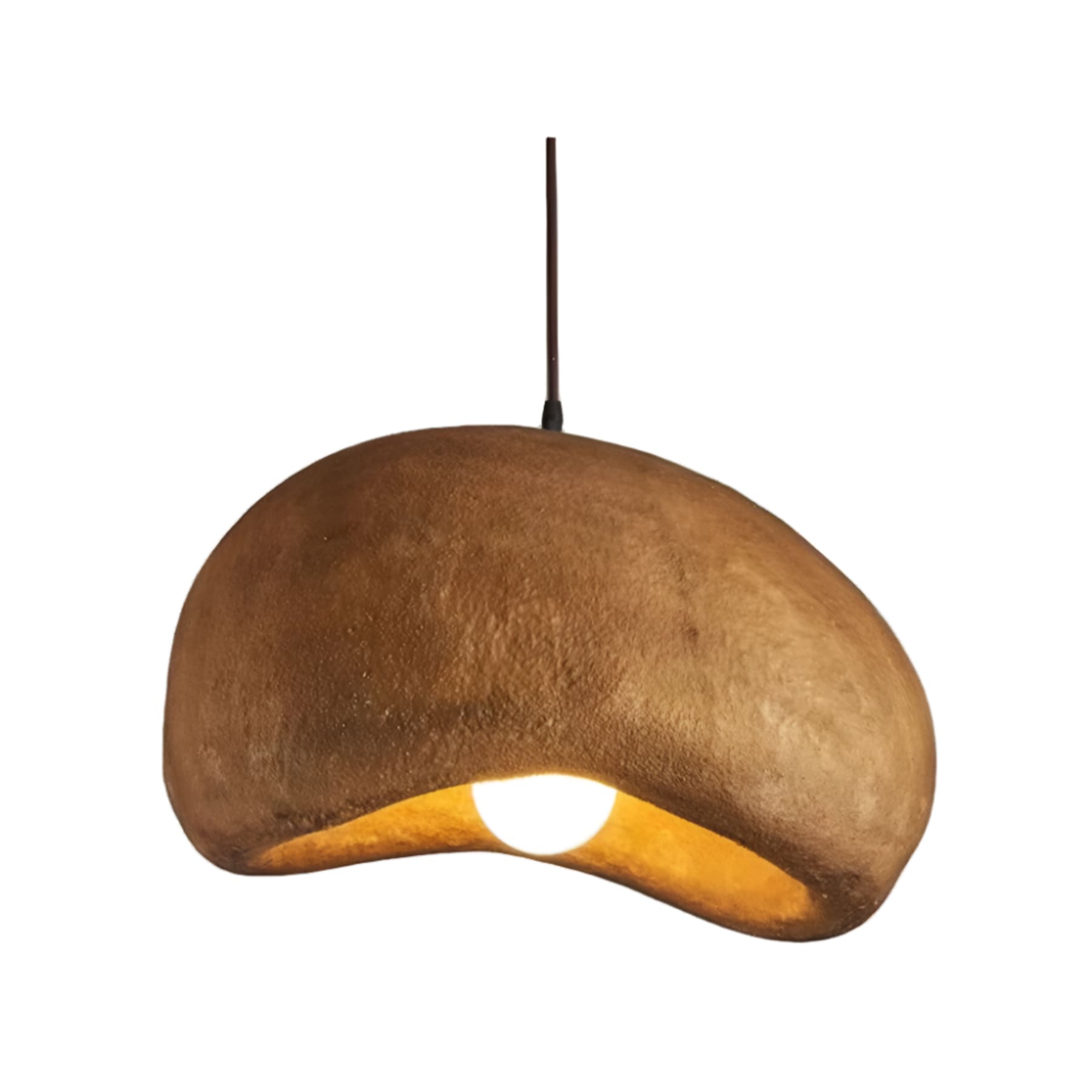 Modern Matte Resin Pendant Light for Living Room in Warm White — Halden Lighting