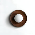 Modern Wood Wall Light for Living Room and Bedroom in Dark Brown — Halden Lighting