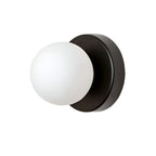 Modern Glass Wall Light With Warm LED Glow in Black — Halden Lighting