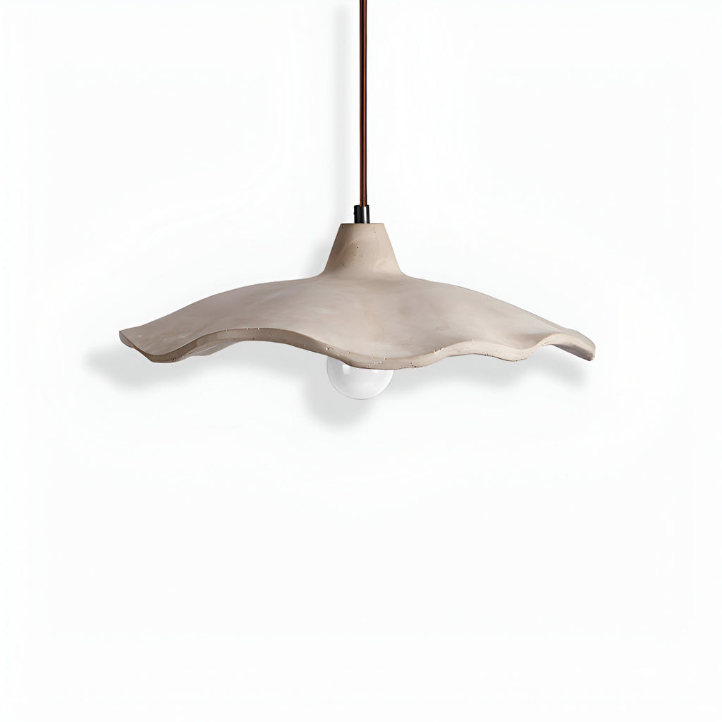 Modern Concrete Pendant Light for Dining and Kitchen in White — Halden Lighting