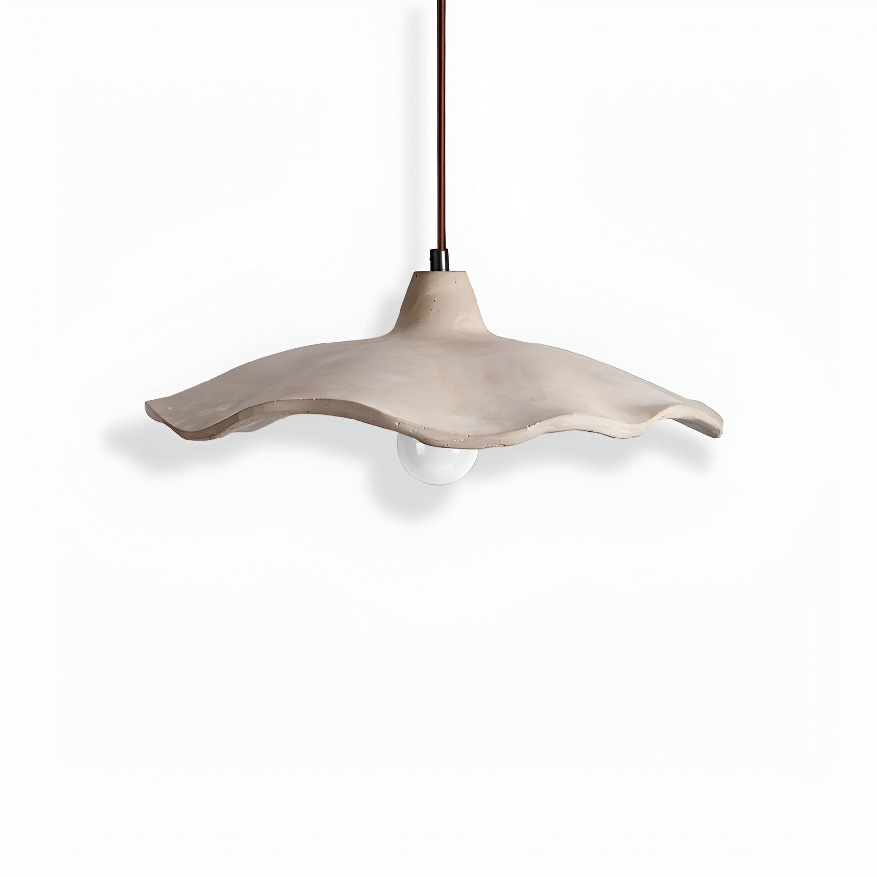 Modern Concrete Pendant Light for Dining and Kitchen in White — Halden Lighting