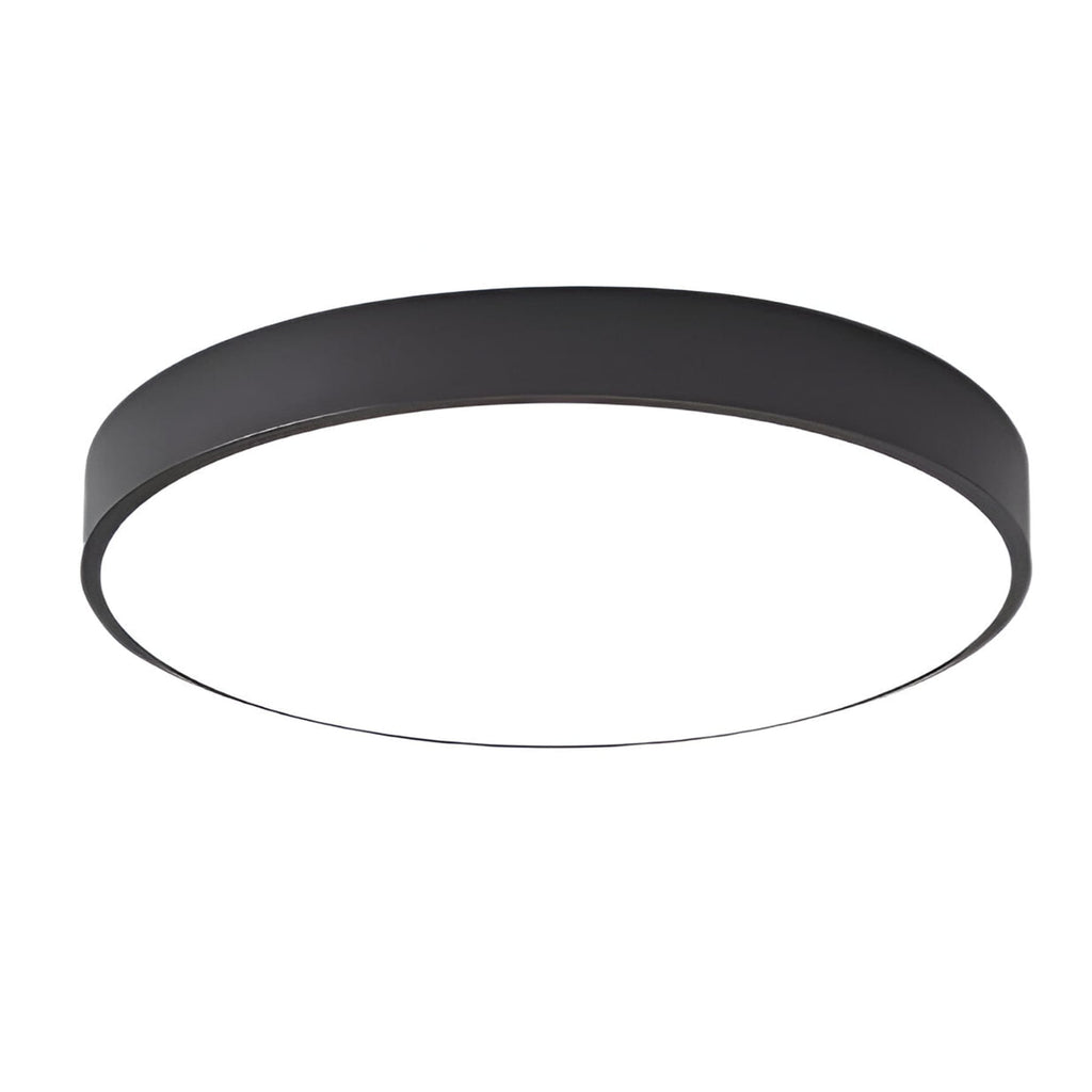 Modern Metal Flush Mount Ceiling Light With Stepless Dimming in Black — Halden Lighting