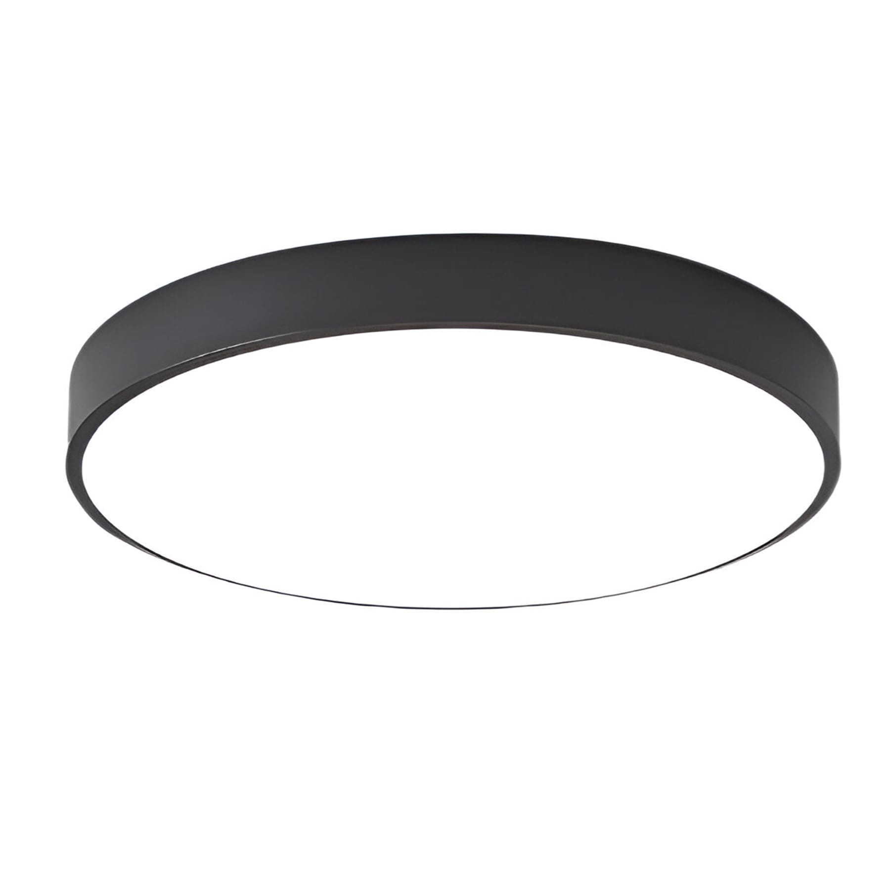Modern Metal Flush Mount Ceiling Light With Stepless Dimming in Black — Halden Lighting