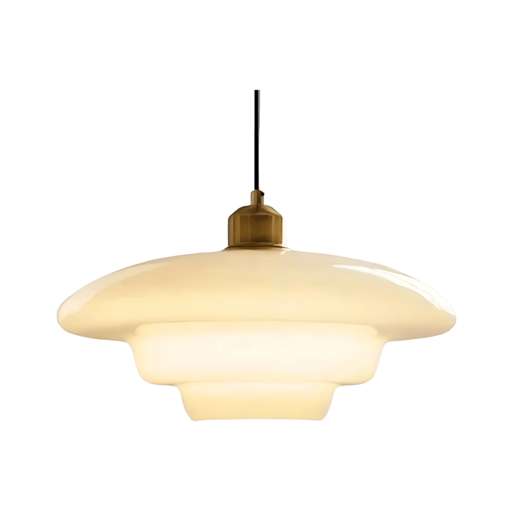 Modern Glass Pendant Light With Warm LED Glow for Dining Room in Three Tiered — Ø30 cm (Ø11.8") — Halden Lighting