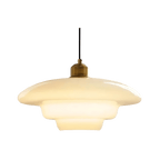 Modern Glass Pendant Light With Warm LED Glow for Dining Room in Three Tiered — Ø30 cm (Ø11.8") — Halden Lighting