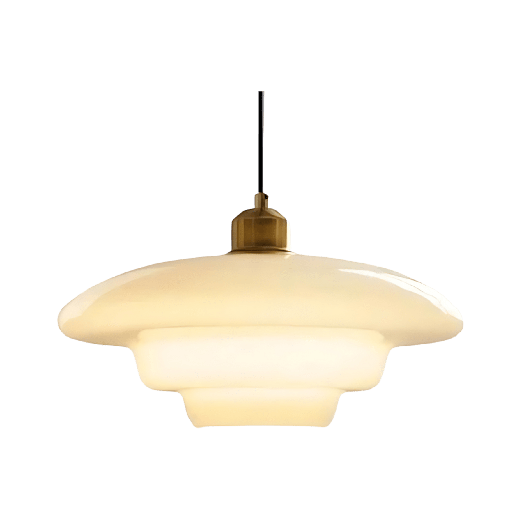 Modern Glass Pendant Light With Warm LED Glow for Dining Room in Three Tiered — Ø30 cm (Ø11.8") — Halden Lighting