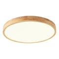Scandinavian Wood Flush Mount Ceiling Light With Integrated LED in White Light — Halden Lighting