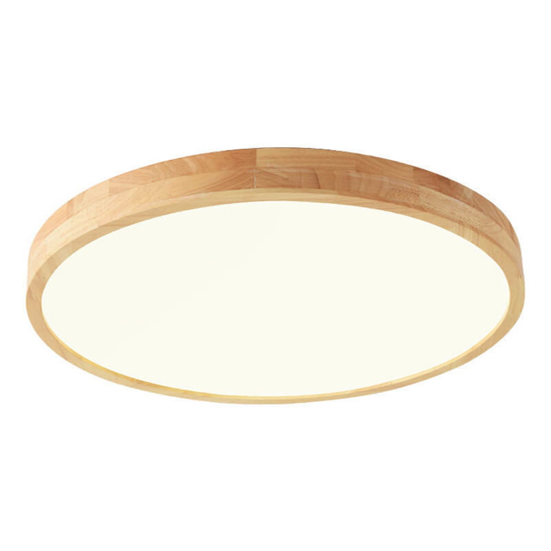 Scandinavian Wood Flush Mount Ceiling Light With Integrated LED in White Light — Halden Lighting