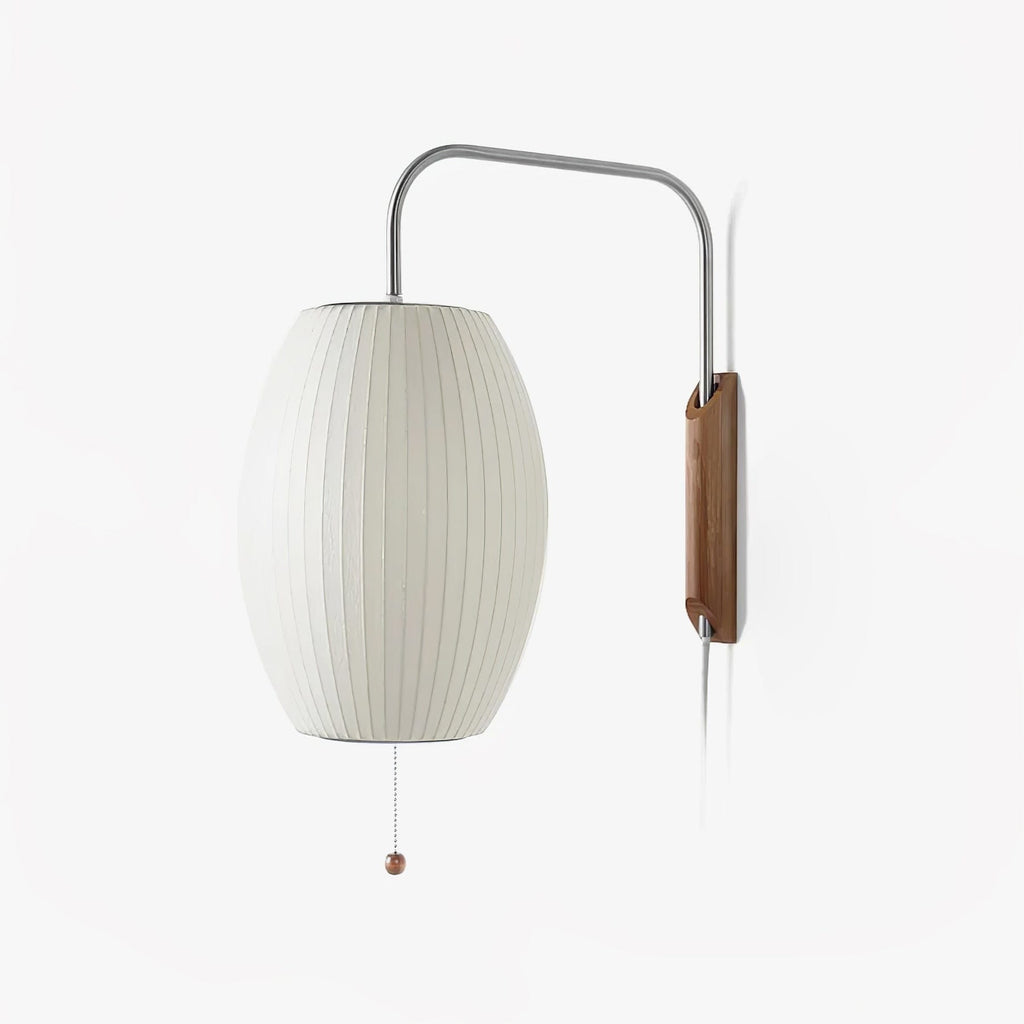 Retro Silk and Walnut Wall Light With Warm LED Glow — Halden Lighting