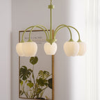 Retro Metal And Glass Chandelier With Included Bulbs For Living Room — Halden Lighting