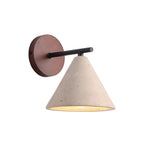 Travertine And Walnut Wall Light For Living Room — Halden Lighting