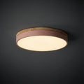 Modern Wood Flush Mount Ceiling Light With Remote Dimming in Pink — Halden Lighting