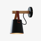 Modern Wood Wall Light With Warm LED Glow for Living Room in Black — Halden Lighting
