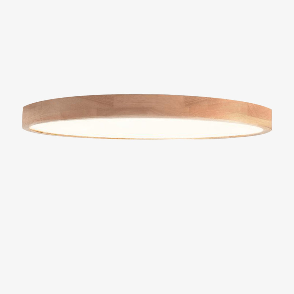 Scandinavian Wood Flush Mount Ceiling Light for Living Room in Warm White — Halden Lighting