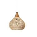 Bohemian Woven Rattan Pendant Light With Warm Neutral Glow in Natural — Halden Lighting
