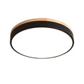 Modern Wood Flush Mount Ceiling Light With Remote Dimming in Black — Halden Lighting