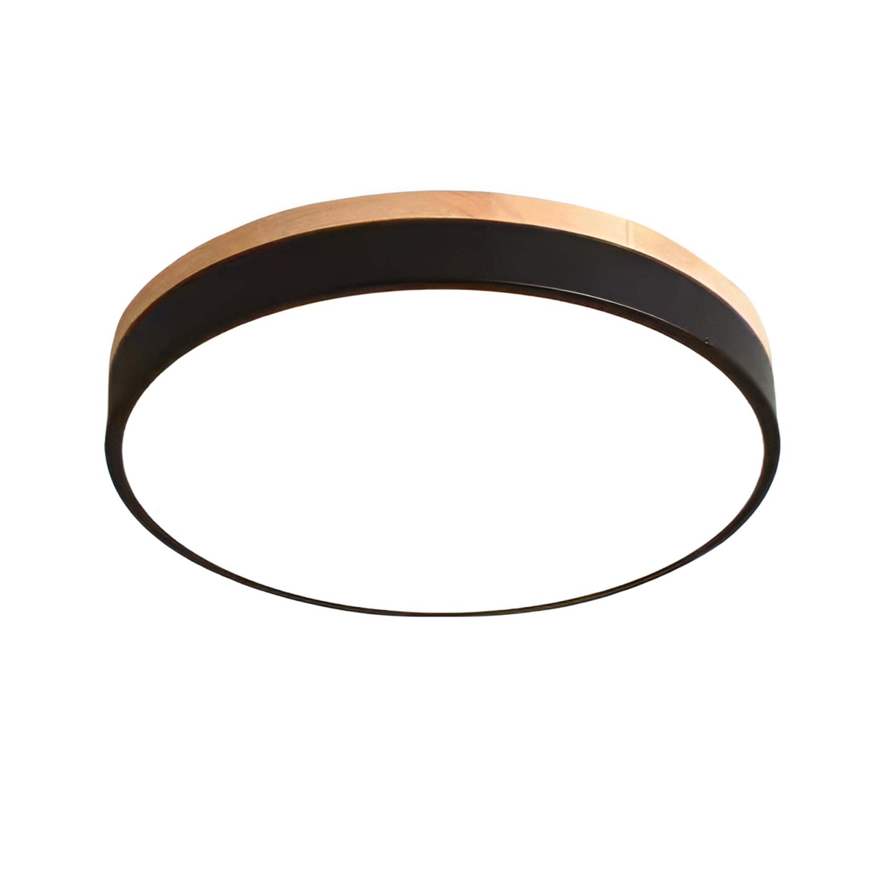Modern Wood Flush Mount Ceiling Light With Remote Dimming in Black — Halden Lighting