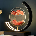 Modern Metal Table Lamp With Tri-Colour LED Glow in Red — Halden Lighting