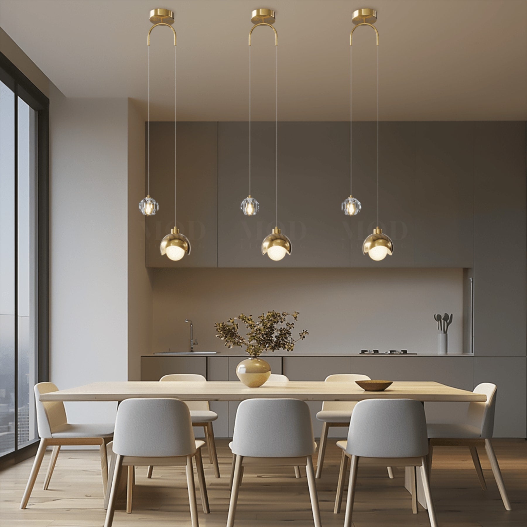 Modern Metal Pendant Light for Dining Room and Kitchen — Halden Lighting