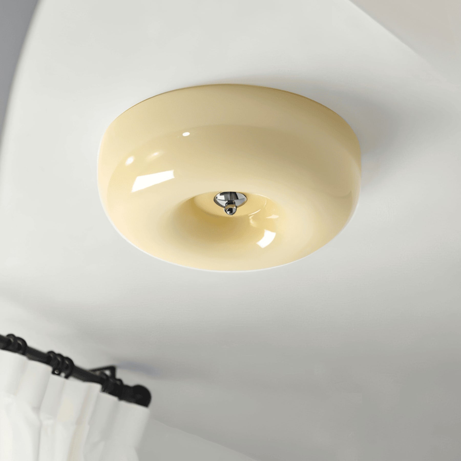 Modern Glass Flush Mount Ceiling Light for Living Room — Halden Lighting