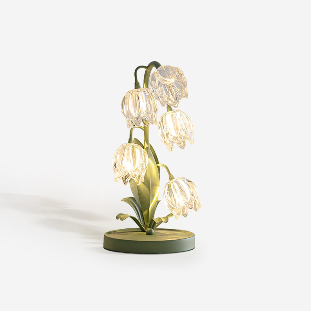 Retro Glass Table Lamp With Warm LED Glow — Halden Lighting