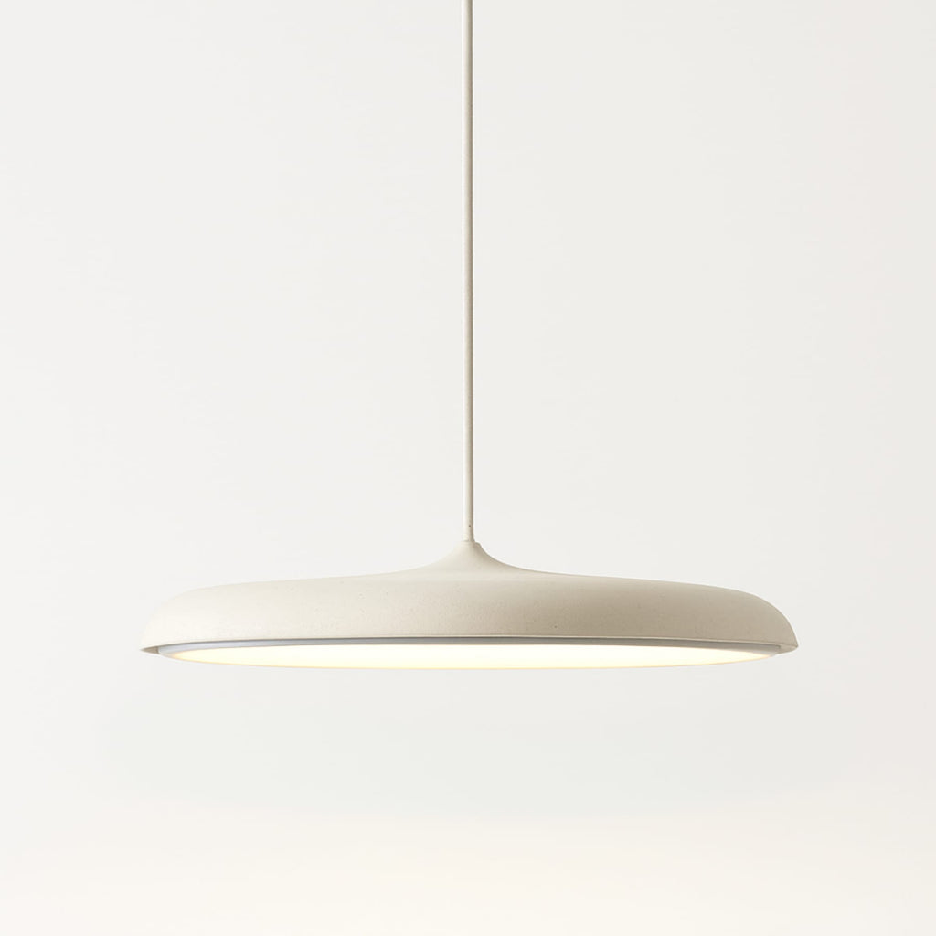 Minimalist Metal and Acrylic Pendant Light With Warm LED Glow in White — Halden Lighting