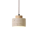 Modern Concrete Pendant Light With Tri-Colour LED Glow in Wood — Halden Lighting
