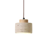 Modern Concrete Pendant Light With Tri-Colour LED Glow in Wood — Halden Lighting