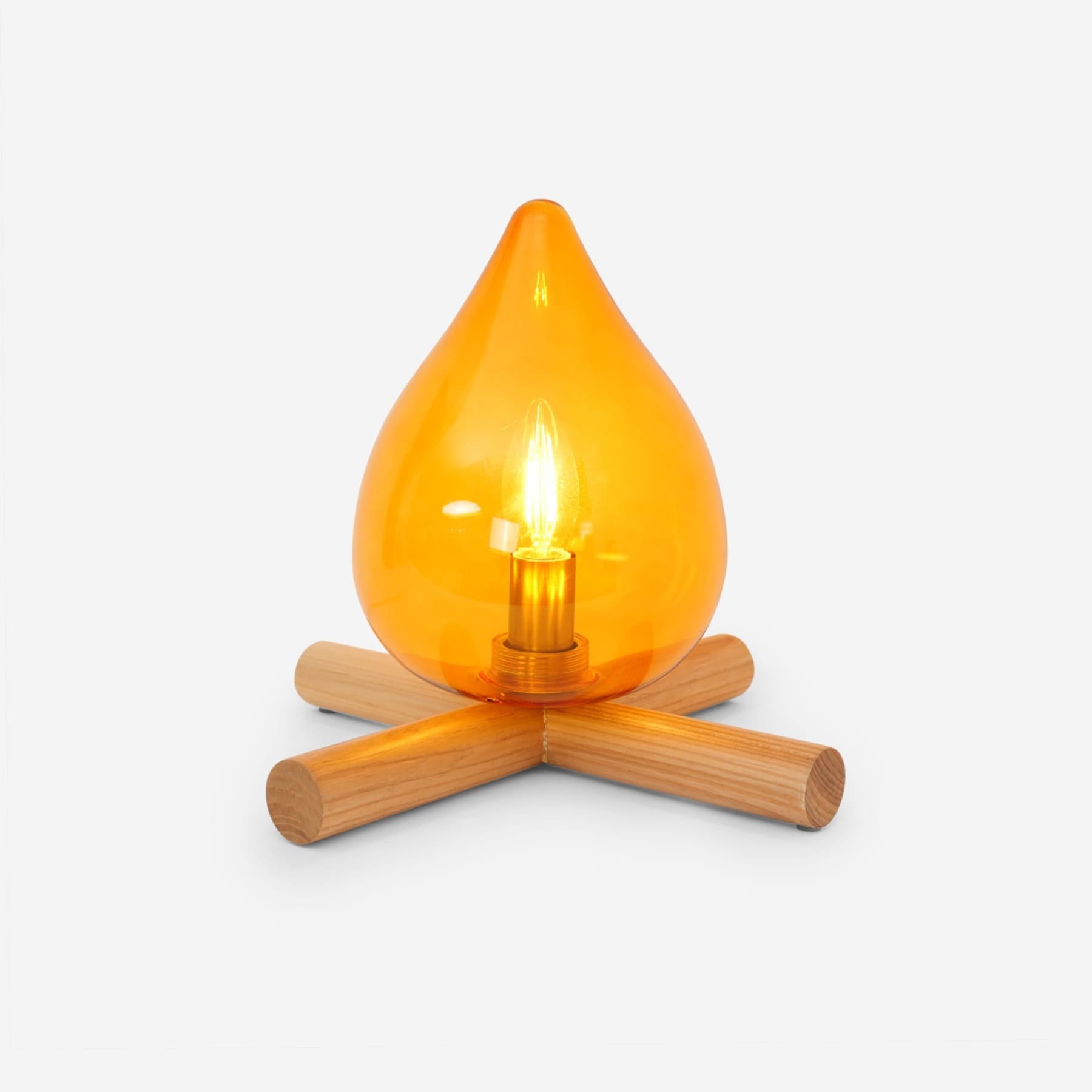 Modern Bamboo and Wood Table Lamp With Warm LED Glow — Halden Lighting
