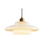 Modern Glass Pendant Light With Warm LED Glow for Dining Room in Two Tiered shape — Ø32 cm (Ø12.6") — Halden Lighting