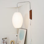 Retro Silk and Walnut Wall Light With Warm LED Glow — Halden Lighting