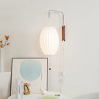 Retro Silk and Walnut Wall Light With Warm LED Glow — Halden Lighting