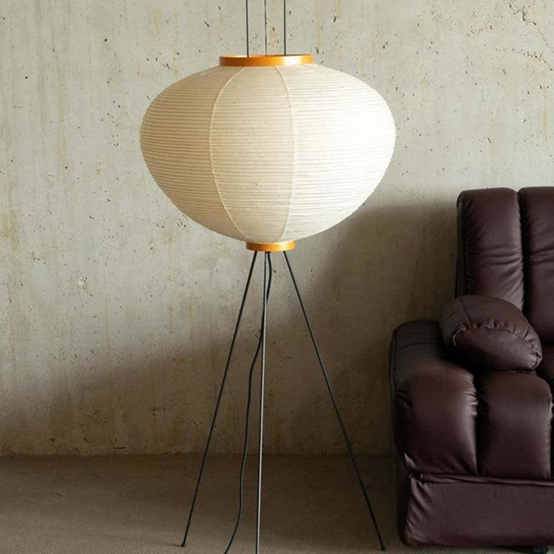 Modern Rice Paper Floor Lamp for Living Room and Bedroom — Halden Lighting