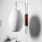 Retro Silk and Walnut Wall Light With Warm LED Glow — Halden Lighting