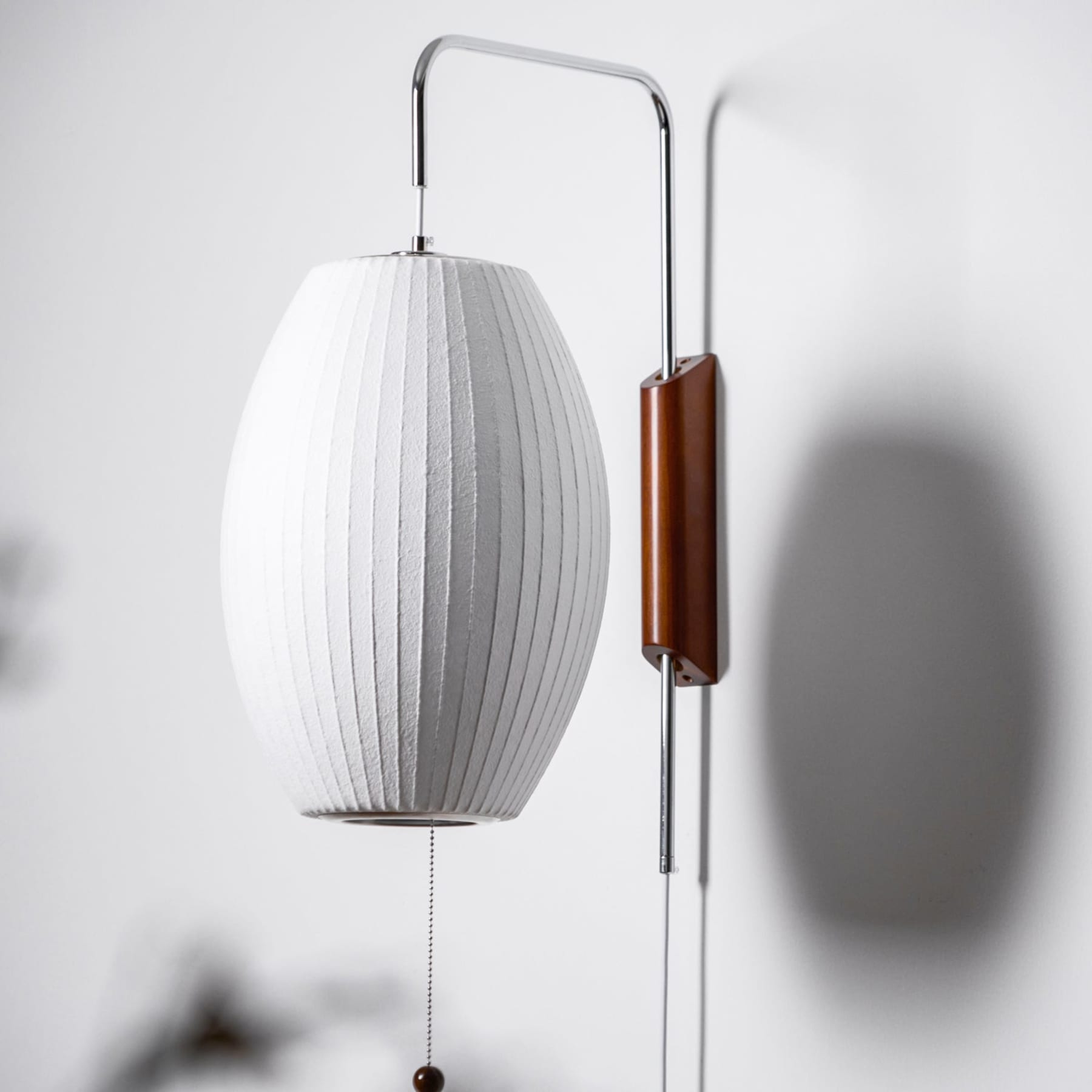 Retro Silk and Walnut Wall Light With Warm LED Glow — Halden Lighting
