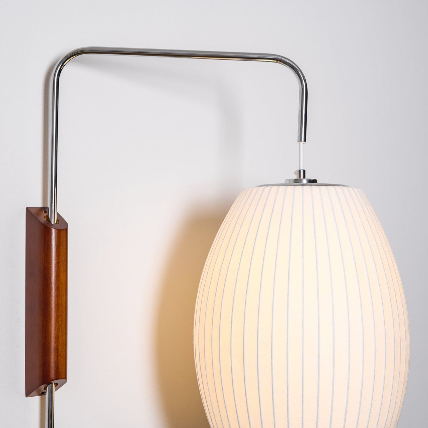 Retro Silk and Walnut Wall Light With Warm LED Glow — Halden Lighting