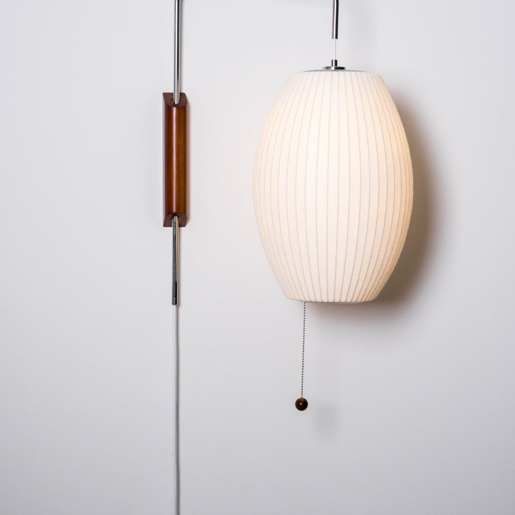 Retro Silk and Walnut Wall Light With Warm LED Glow — Halden Lighting