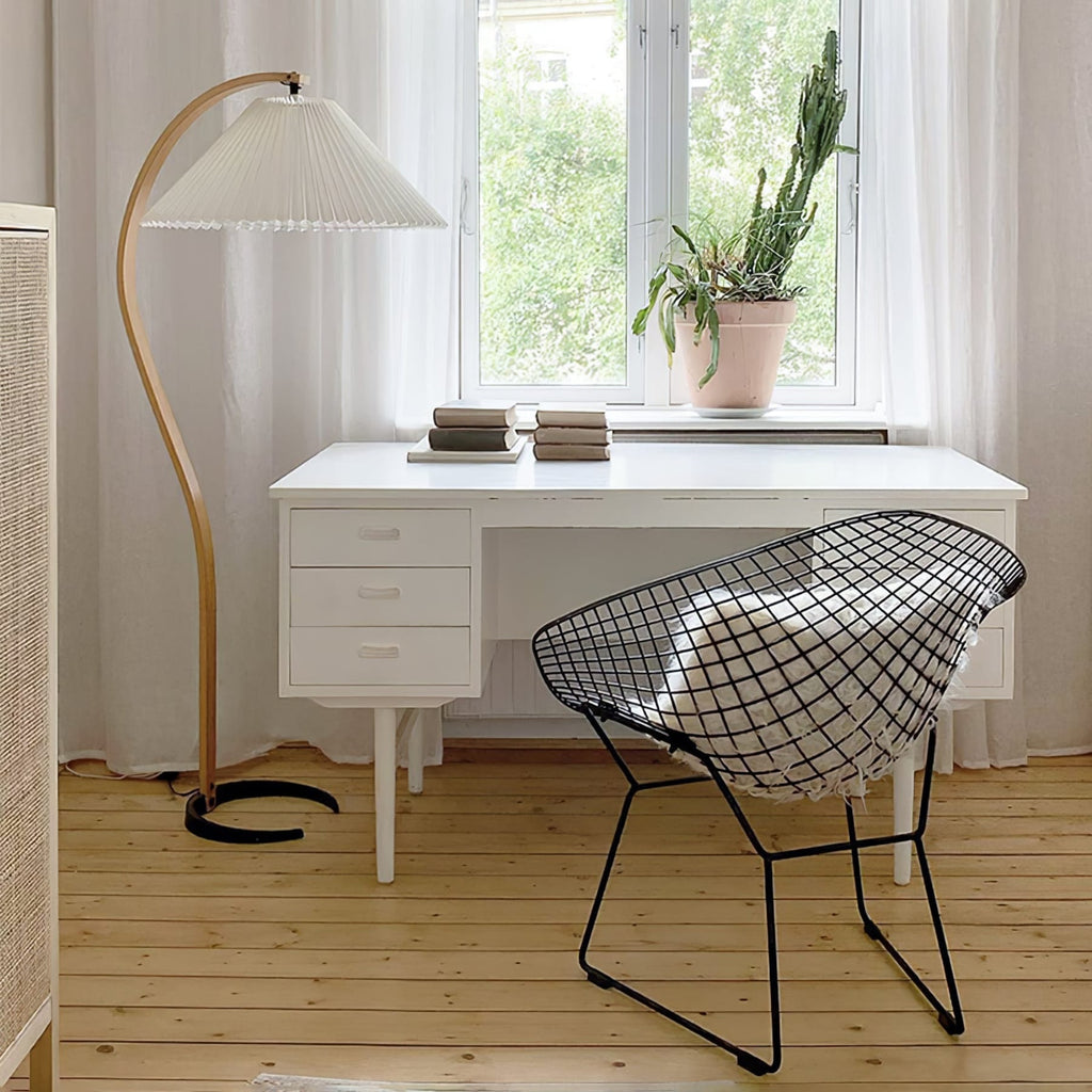 Scandinavian Wood Floor Lamp With Warm LED Glow for Living Room — Halden Lighting