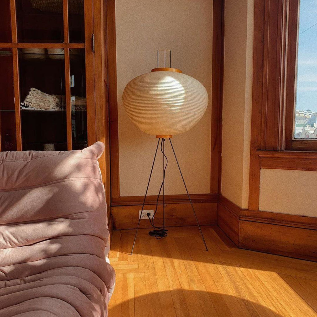 Modern Rice Paper Floor Lamp for Living Room and Bedroom — Halden Lighting