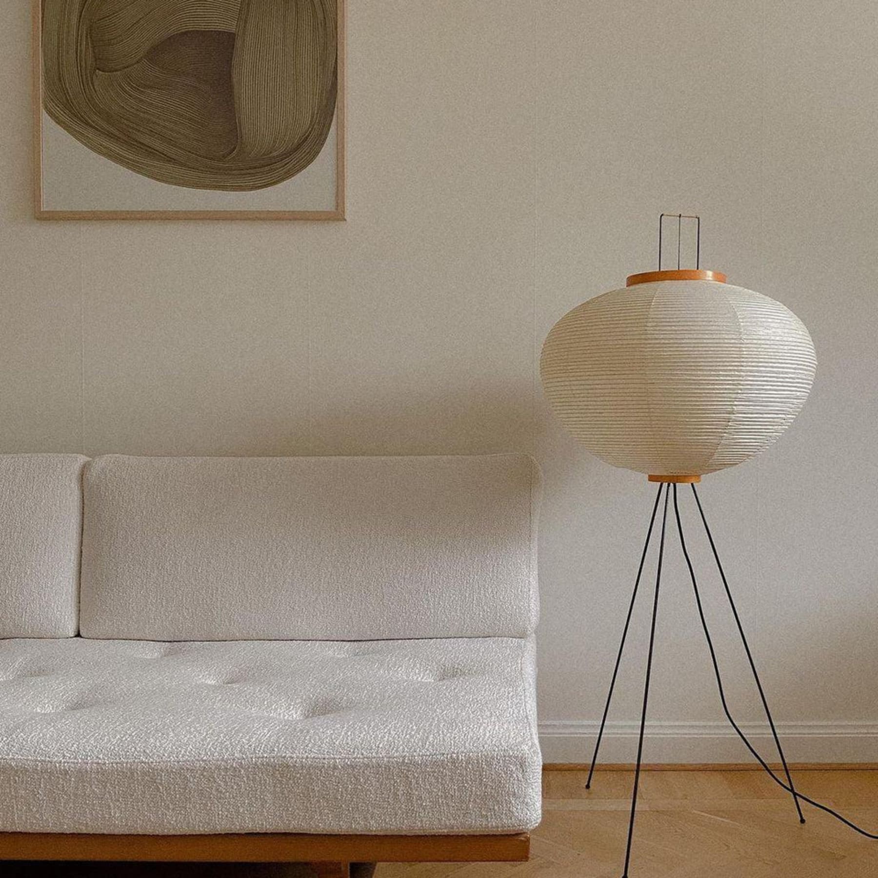 Modern Rice Paper Floor Lamp for Living Room and Bedroom — Halden Lighting