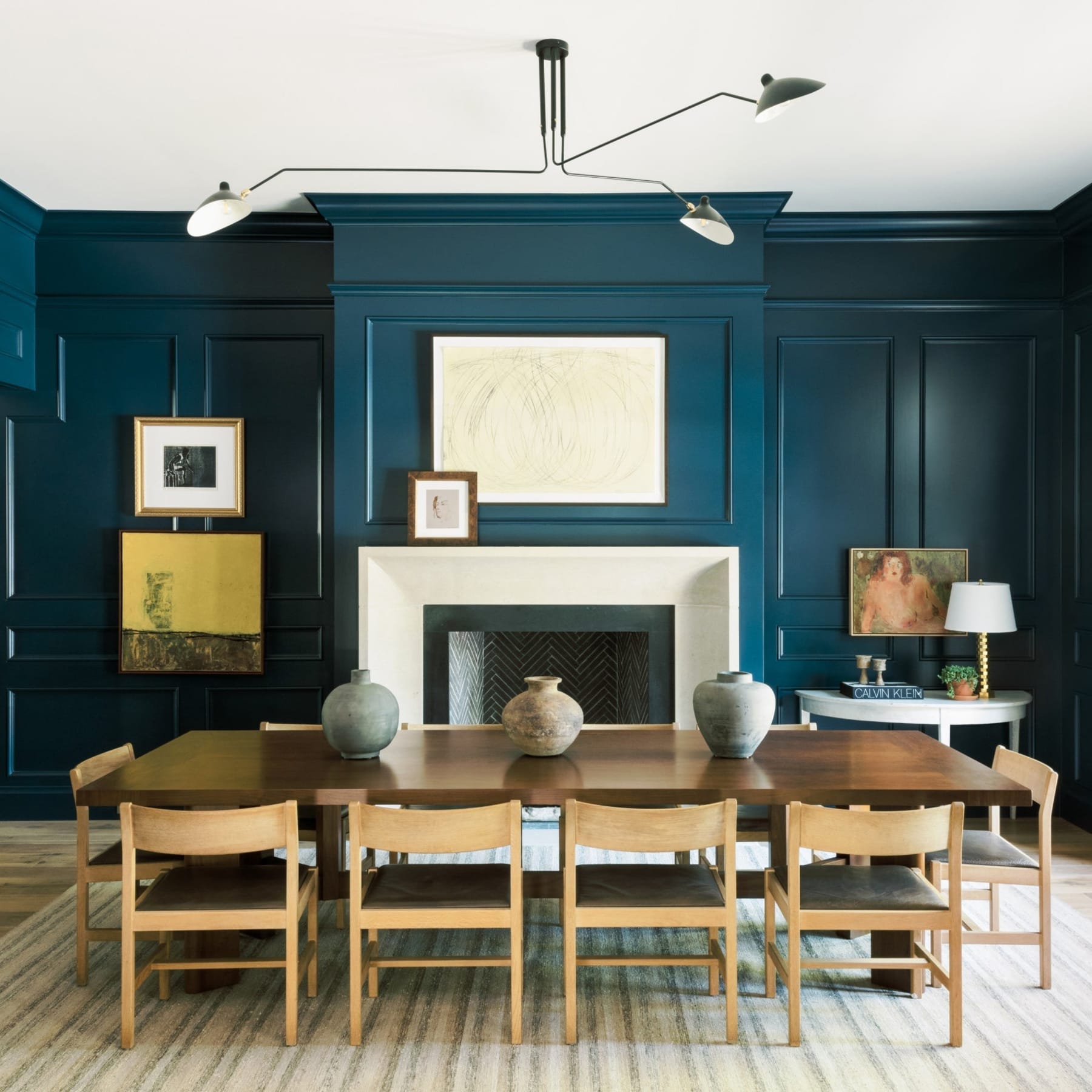 Modern Linear Metal Ceiling Light for Living Room — Halden Lighting