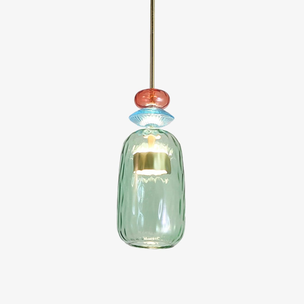 Modern Glass Pendant Light With Warm LED Glow in D: 15 × 77.5 cm (5.9" × 30.5") — Halden Lighting