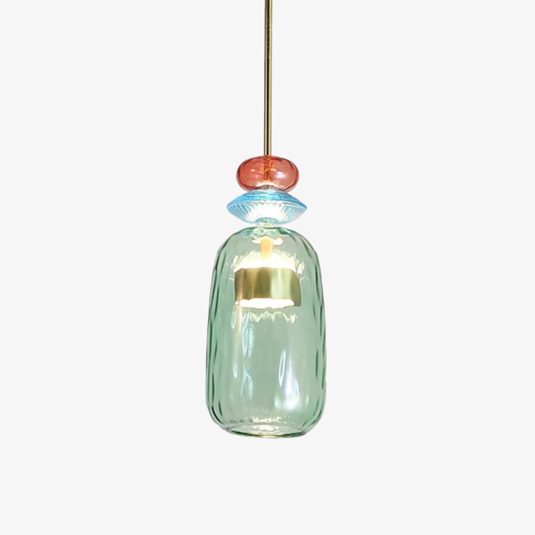 Modern Glass Pendant Light With Warm LED Glow in D: 15 × 77.5 cm (5.9" × 30.5") — Halden Lighting
